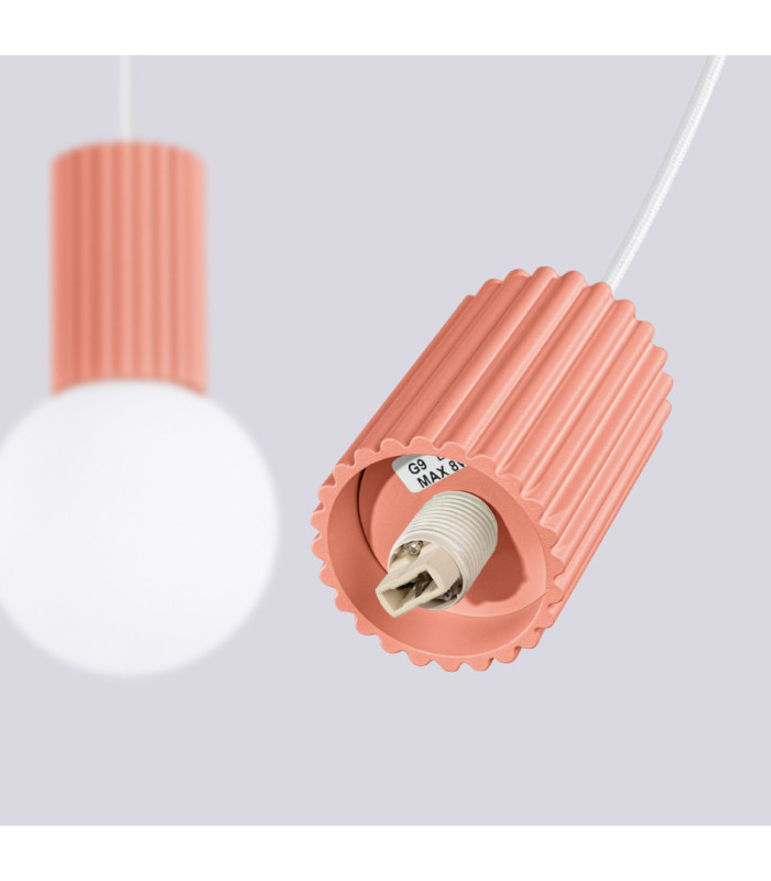 Halo Bar Pendant Ceiling Light Peach 2x G9-8