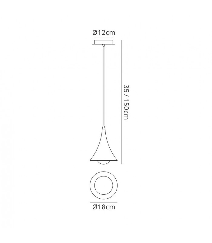 Ceiling Pendant, 1 x E27 (Max 20W), Gold Painting - 2