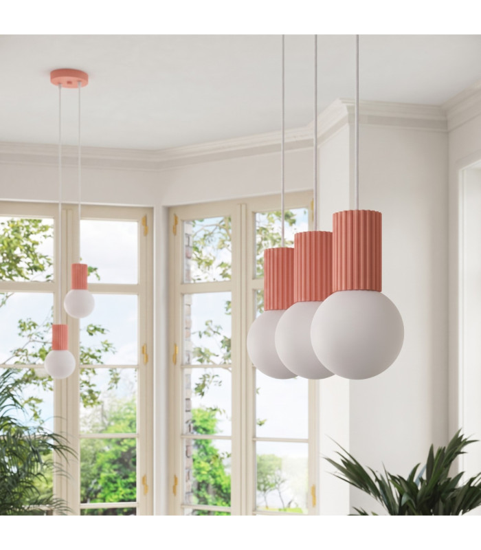 Halo Bar Pendant Ceiling Light Peach 2x G9-14