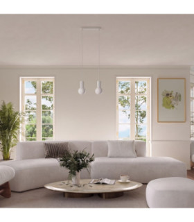 Halo Bar Pendant Ceiling Light White 3x G9-2
