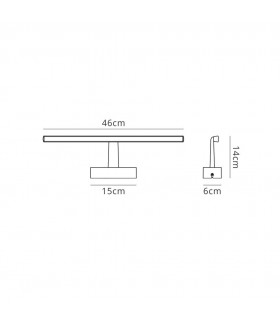 Wall Lamp, Picture Light, 8W LED, 3000K, 447lm, Polished Chrome, IP44 - 2