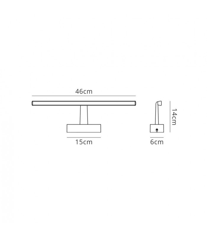 Wall Lamp, Picture Light, 8W LED, 3000K, 447lm, Polished Chrome, IP44 - 2
