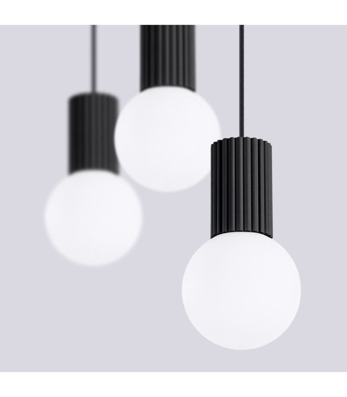 Halo Bar Pendant Ceiling Light Black 3x G9-6