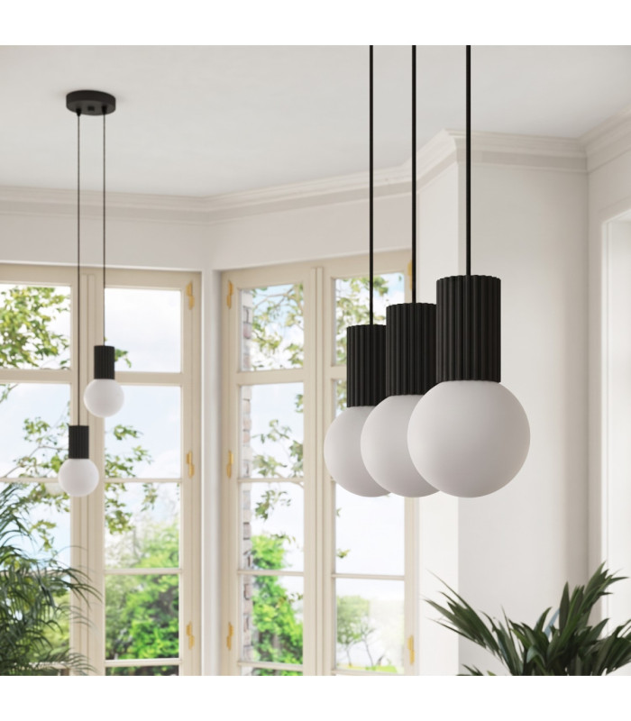 Halo Bar Pendant Ceiling Light Black 3x G9-14