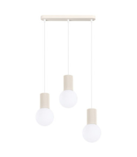 Halo Bar Pendant Ceiling Light Beige 3x G9-1