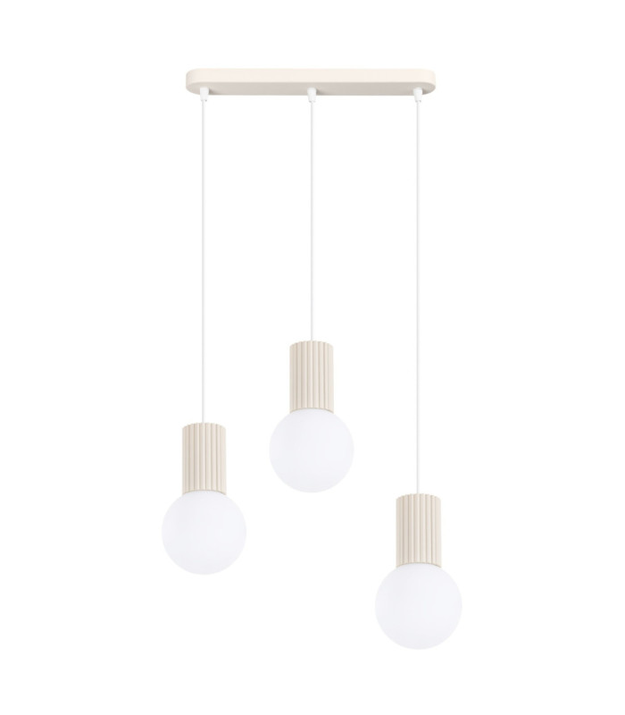 Halo Bar Pendant Ceiling Light Beige 3x G9-1