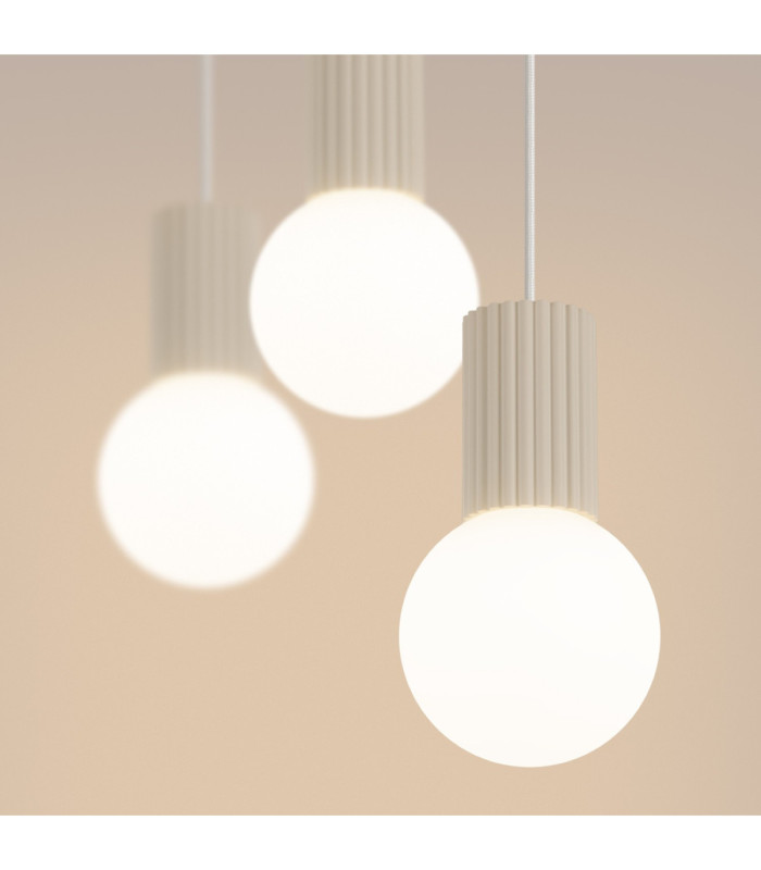 Halo Bar Pendant Ceiling Light Beige 3x G9-5