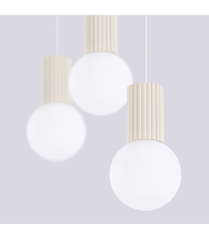 Halo Bar Pendant Ceiling Light Beige 3x G9-6
