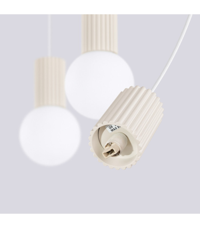 Halo Bar Pendant Ceiling Light Beige 3x G9-8
