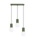 Halo Bar Pendant Ceiling Light Olive Green 3x G9-1