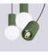 Halo Bar Pendant Ceiling Light Olive Green 3x G9-8