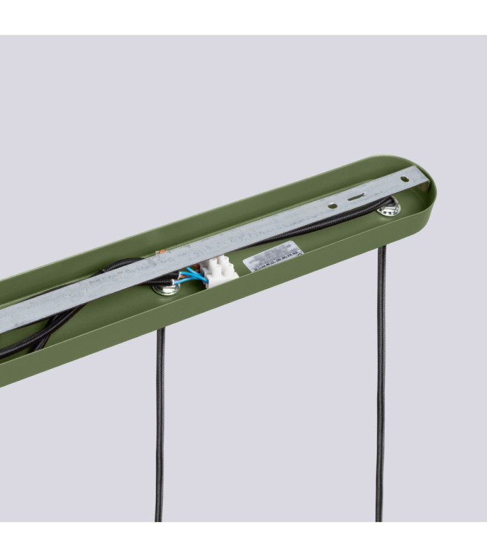 Halo Bar Pendant Ceiling Light Olive Green 3x G9-10