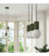 Halo Bar Pendant Ceiling Light Olive Green 3x G9-14