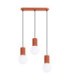 Halo Bar Pendant Ceiling Light Red Ochre 3x G9-1