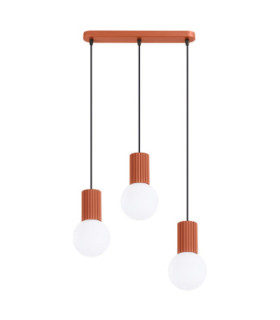 Halo Bar Pendant Ceiling Light Red Ochre 3x G9-1