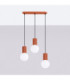 Halo Bar Pendant Ceiling Light Red Ochre 3x G9-3