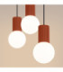 Halo Bar Pendant Ceiling Light Red Ochre 3x G9-5