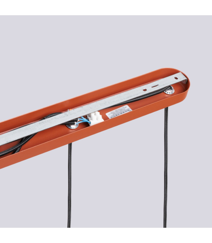 Halo Bar Pendant Ceiling Light Red Ochre 3x G9-10
