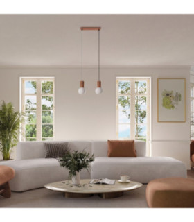 Halo Bar Pendant Ceiling Light Mocca 3x G9-2