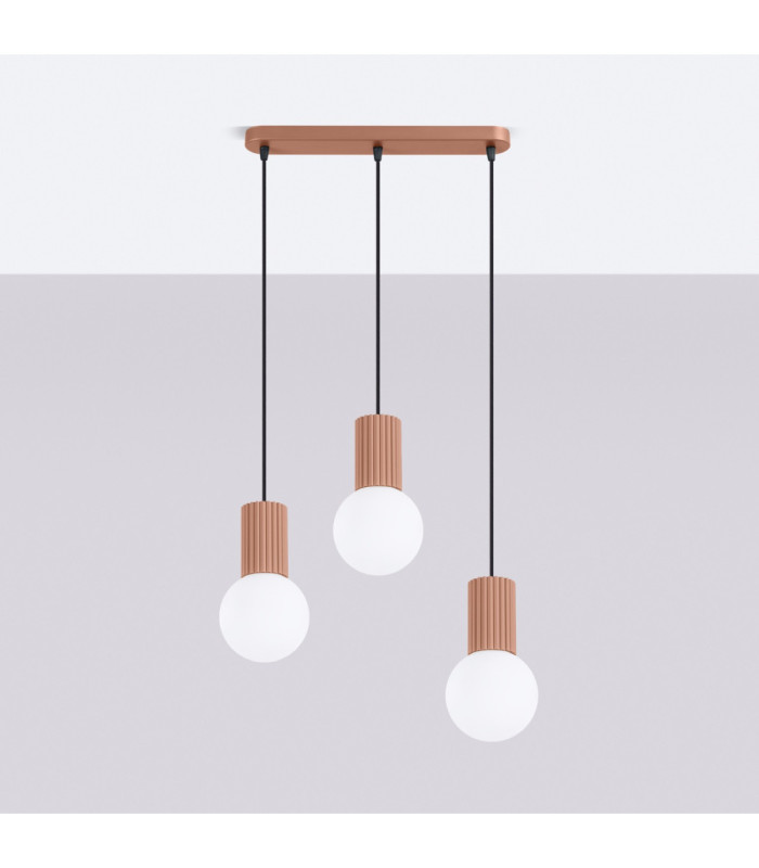 Halo Bar Pendant Ceiling Light Mocca 3x G9-3