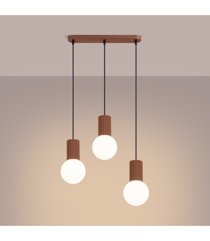 Halo Bar Pendant Ceiling Light Mocca 3x G9-4