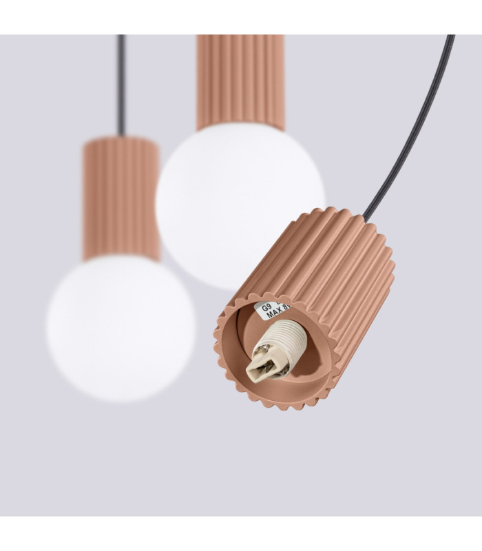 Halo Bar Pendant Ceiling Light Mocca 3x G9-8