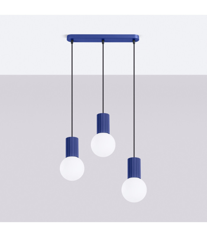 Halo Bar Pendant Ceiling Light Ultramarine 3x G9-3