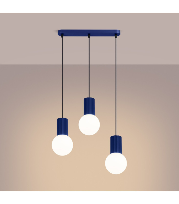 Halo Bar Pendant Ceiling Light Ultramarine 3x G9-4