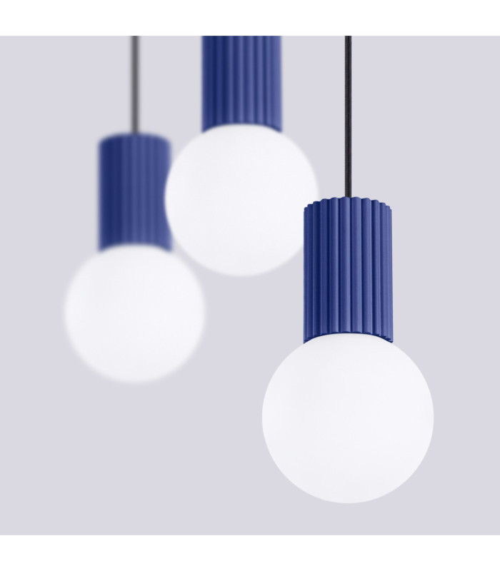 Halo Bar Pendant Ceiling Light Ultramarine 3x G9-6