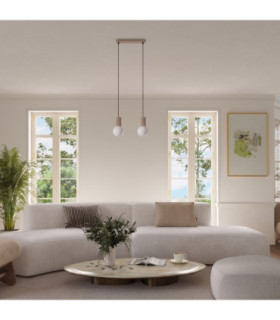 Halo Bar Pendant Ceiling Light Taupe 3x G9-2