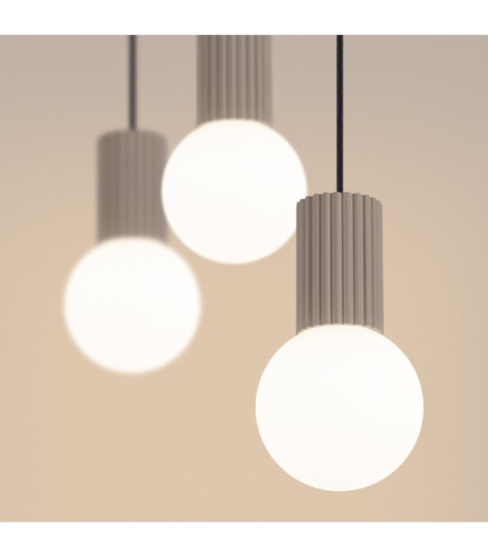 Halo Bar Pendant Ceiling Light Taupe 3x G9-5