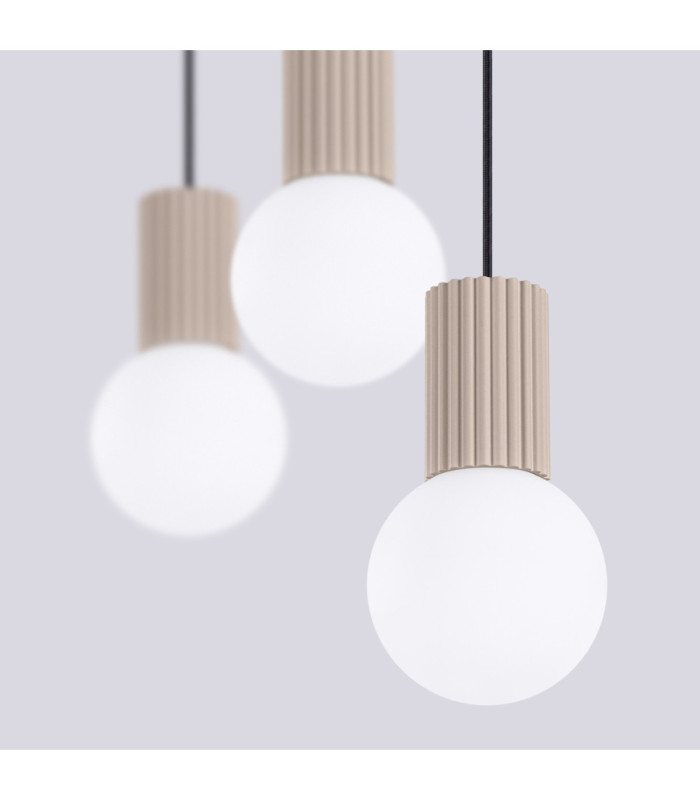 Halo Bar Pendant Ceiling Light Taupe 3x G9-6