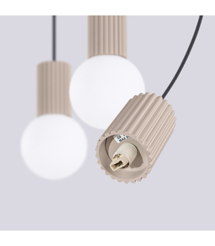 Halo Bar Pendant Ceiling Light Taupe 3x G9-8