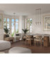 Halo Bar Pendant Ceiling Light Taupe 3x G9-13