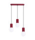 Halo Bar Pendant Ceiling Light Burgundy 3x G9-1