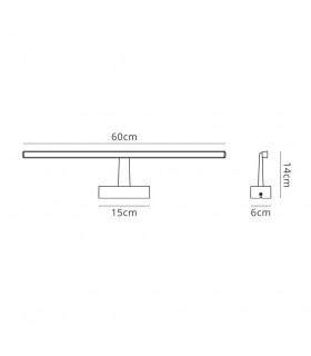 Wall Lamp, Picture Light, 12W LED, 4000K, 840lm, White, IP44 - 2