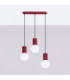 Halo Bar Pendant Ceiling Light Burgundy 3x G9-3