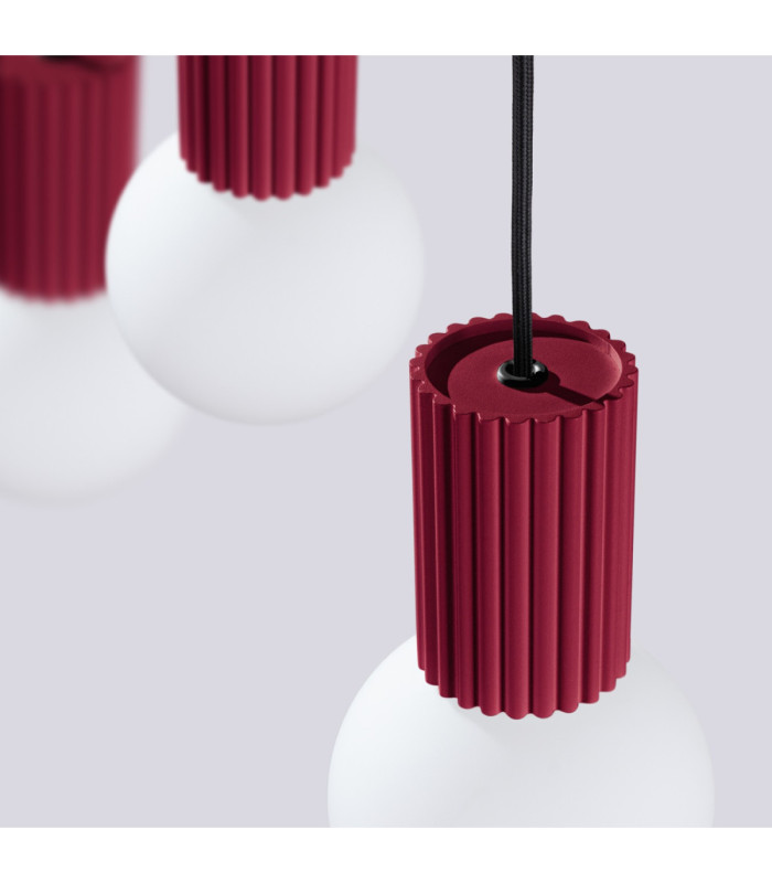 Halo Bar Pendant Ceiling Light Burgundy 3x G9-7