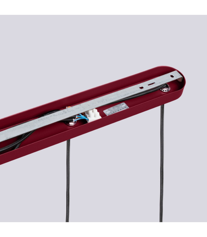Halo Bar Pendant Ceiling Light Burgundy 3x G9-10