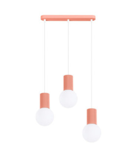 Halo Bar Pendant Ceiling Light Peach 3x G9-1