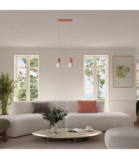 Halo Bar Pendant Ceiling Light Peach 3x G9-2