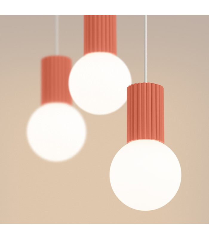 Halo Bar Pendant Ceiling Light Peach 3x G9-5