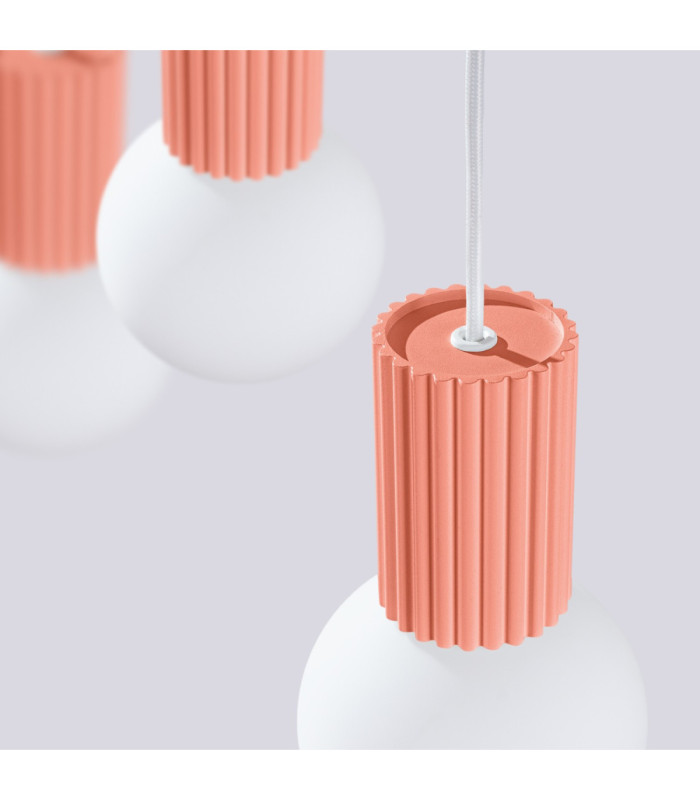 Halo Bar Pendant Ceiling Light Peach 3x G9-7