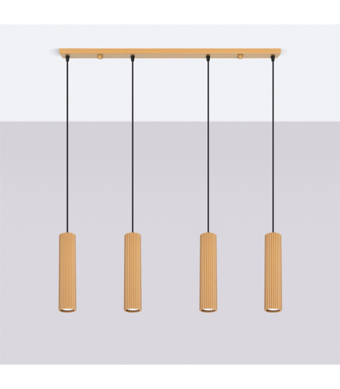 Karbon Hanging Bar Pendant Ceiling Light Gold 4x GU10-3