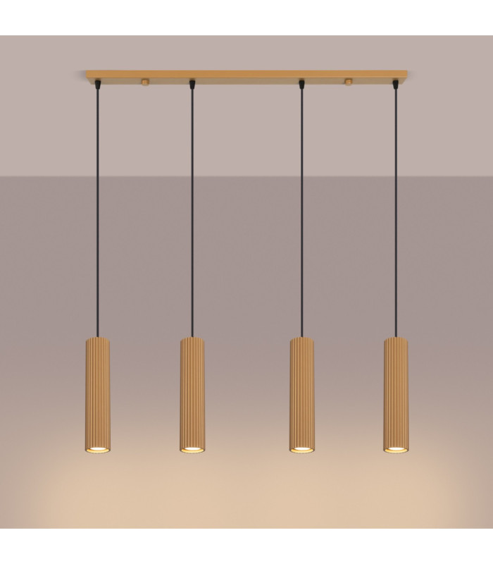 Karbon Hanging Bar Pendant Ceiling Light Gold 4x GU10-4