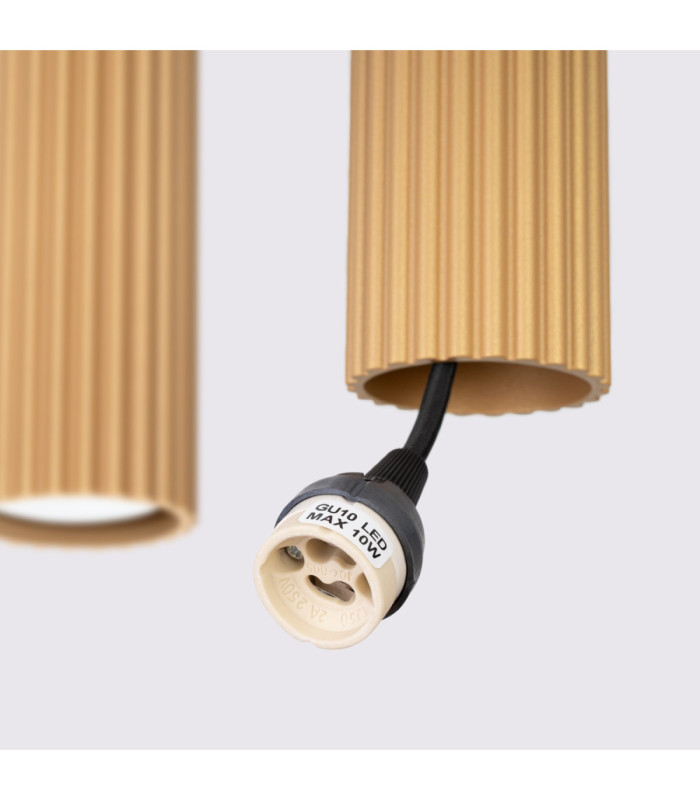 Karbon Hanging Bar Pendant Ceiling Light Gold 4x GU10-10