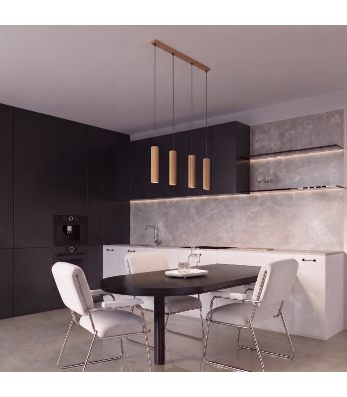Karbon Hanging Bar Pendant Ceiling Light Gold 4x GU10-13