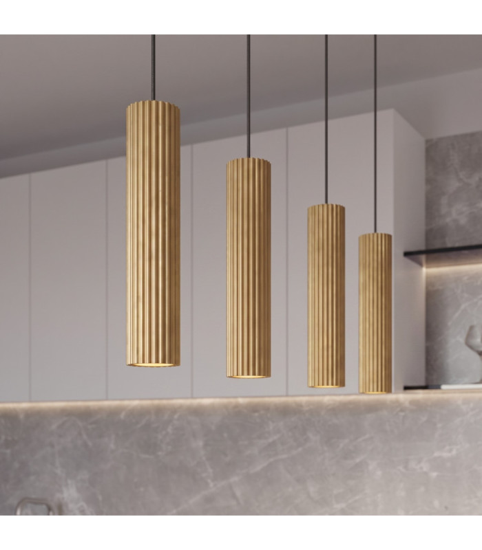 Karbon Hanging Bar Pendant Ceiling Light Gold 4x GU10-14