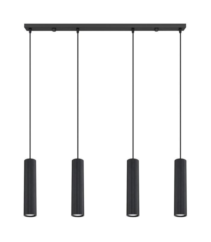 Karbon Hanging Bar Pendant Ceiling Light Black 4x GU10-1