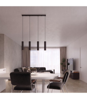 Karbon Hanging Bar Pendant Ceiling Light Black 4x GU10-2